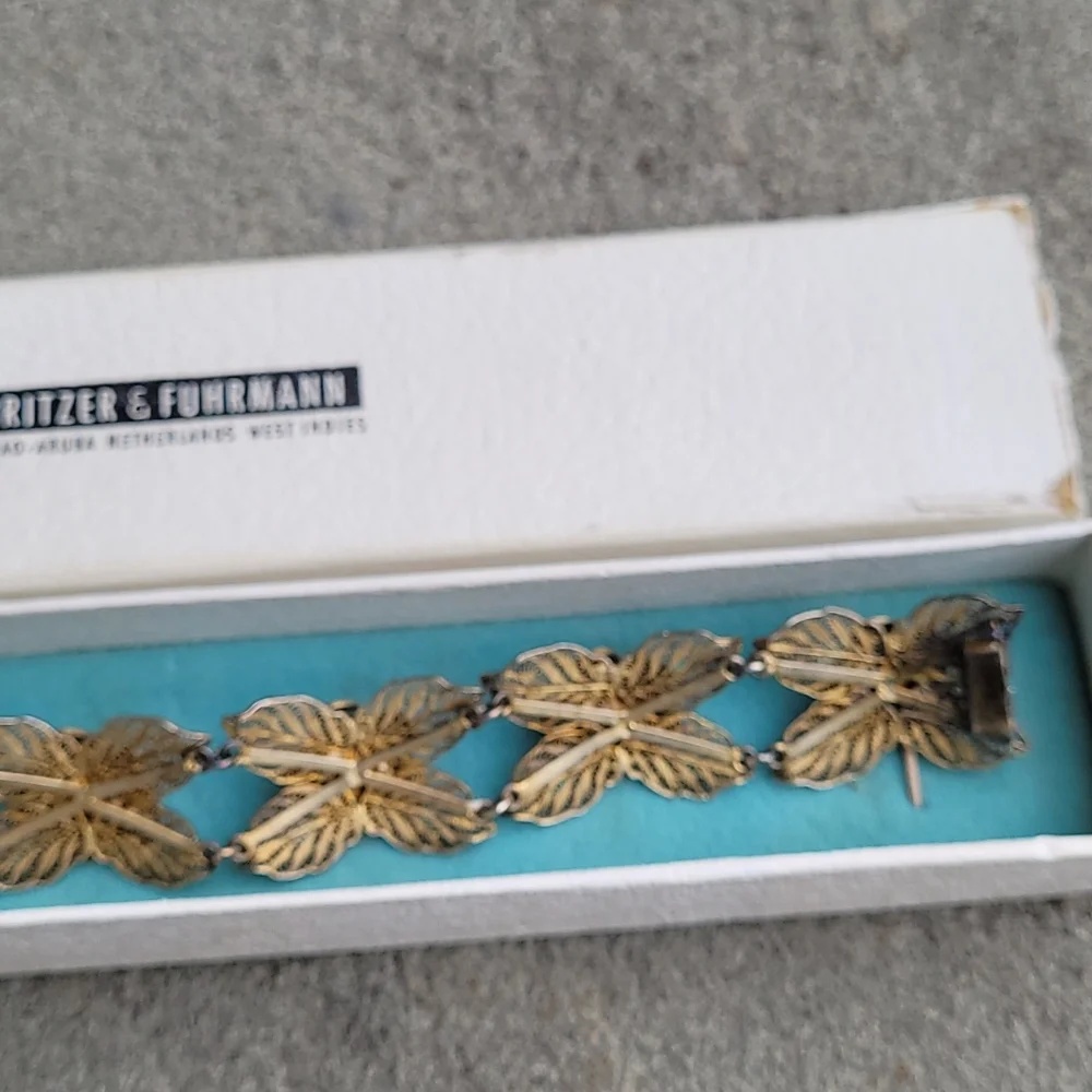 MCM Filigree linked floral rosette bracelet Spritzer & Fuhrmann - Picture 10 of 16